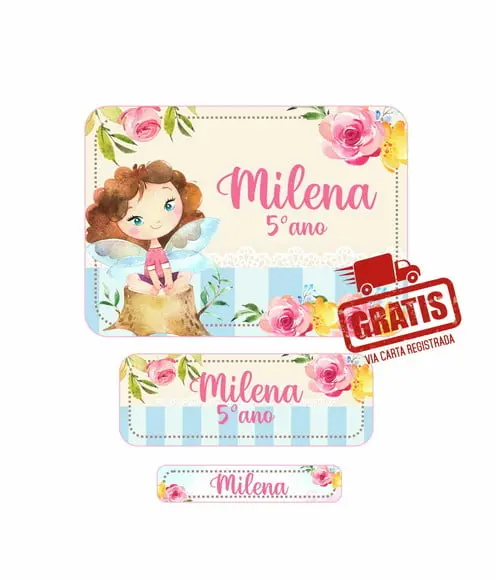Etiqueta Escolar Menina 250 Unidades - Frete Grátis