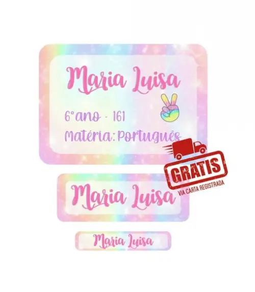 Etiqueta Escolar Menina 250 Unidades - Frete Grátis
