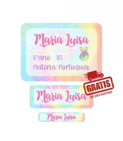 Etiqueta Escolar Menina 250 Unidades - Frete Grátis