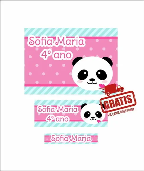 Etiqueta Escolar Menina 250 Unidades - Frete Grátis