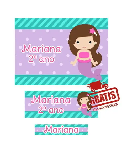 Etiqueta Escolar Menina 250 Unidades - Frete Grátis