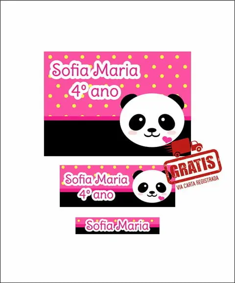 Etiqueta Escolar Menina 250 Unidades - Frete Grátis