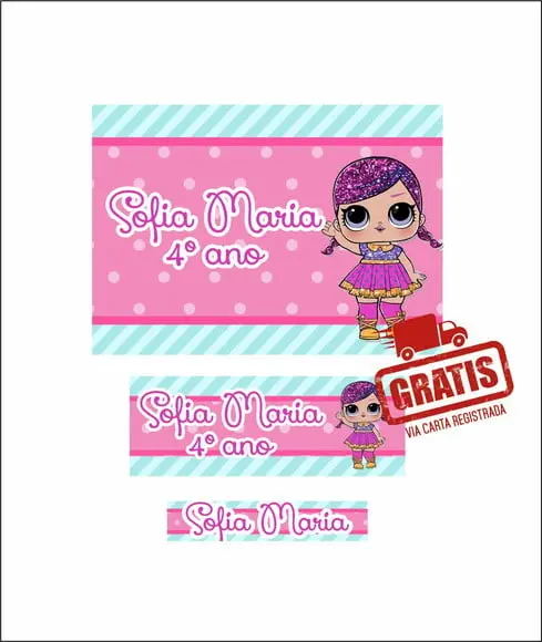 Etiqueta Escolar Menina 250 Unidades - Frete Grátis