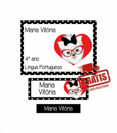 Etiqueta Escolar Menina 250 Unidades - Frete Grátis Cr