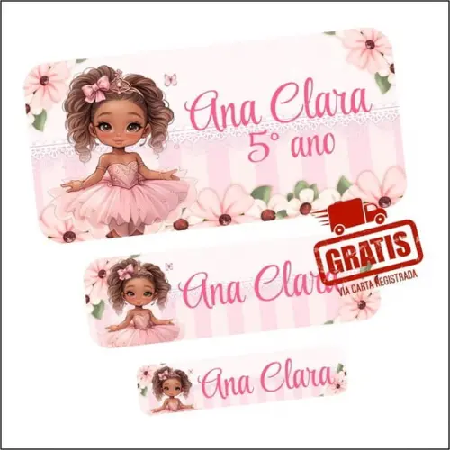 Etiqueta Escolar Menina 262 Unidades Frete Grátis
