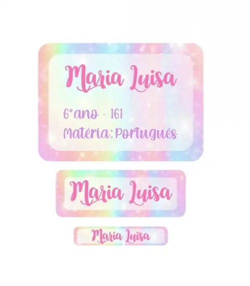 Etiqueta Escolar Menina digital tie dye