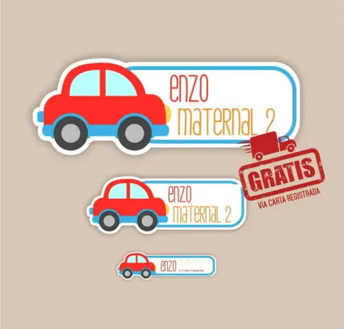 Etiqueta Escolar Menino 122 Unidades - Frete Grátis