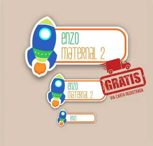 Etiqueta Escolar Menino 122 Unidades - Frete Grátis