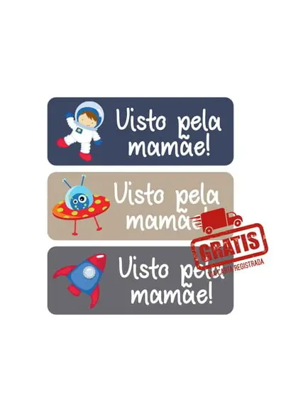 Etiqueta Escolar Menino 224 unidades - FRETE GRÁTIS
