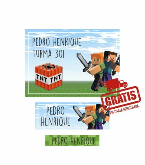 Etiqueta Escolar Menino 250 Unidades - Frete Grátis