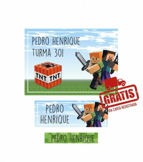 Etiqueta Escolar Menino 250 Unidades - Frete Grátis