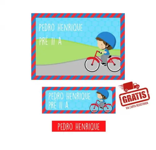 Etiqueta Escolar Menino 250 unidades - Frete Grátis via CR