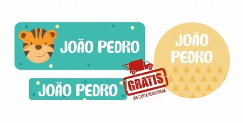 Etiqueta Escolar Menino 67 unidades - Frete Grátis