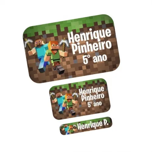 Etiqueta Escolar Minecraft