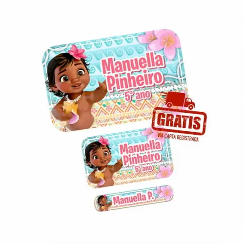 Etiqueta Escolar Moana Baby Frete Grátis