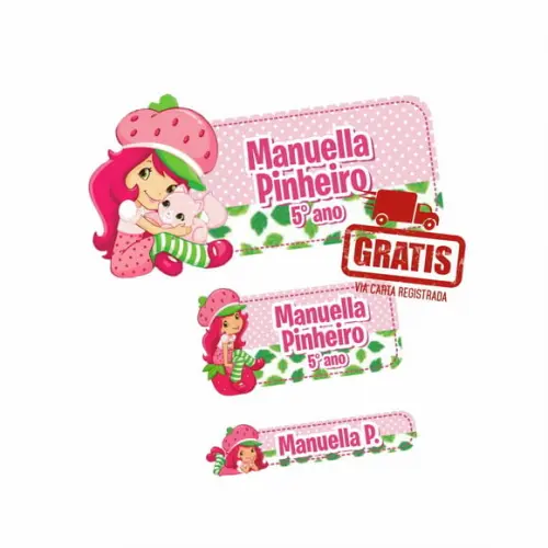Etiqueta Escolar Moranguinho Frete Grátis