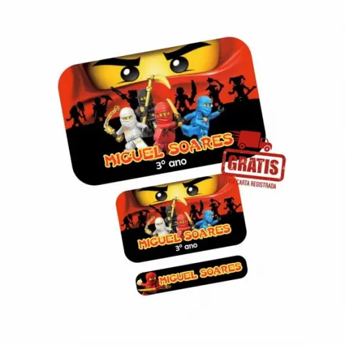Etiqueta Escolar Ninjago Frete Grátis