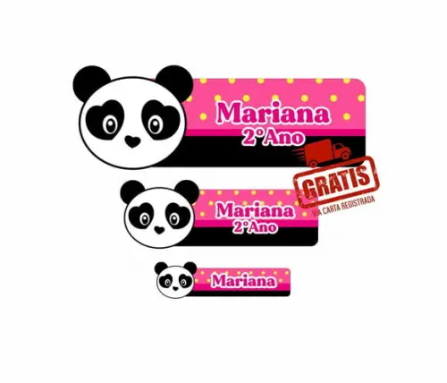 Etiqueta Escolar Panda - 122 Unidades