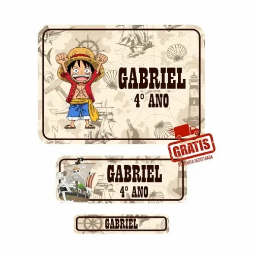 Etiqueta Escolar One Piece 250 Unidades