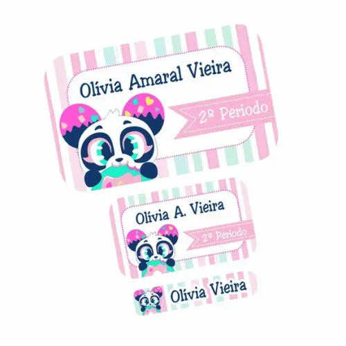 Etiqueta Escolar Panda Donuts Puket