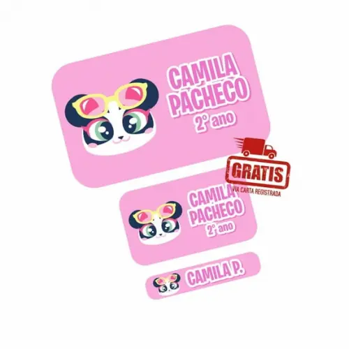 Etiqueta Escolar Panda Puket Frete Grátis