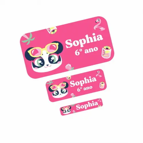 Etiqueta Escolar Panda Puket