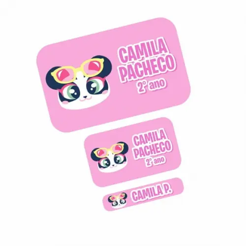 Etiqueta Escolar Panda Puket Frete Grátis