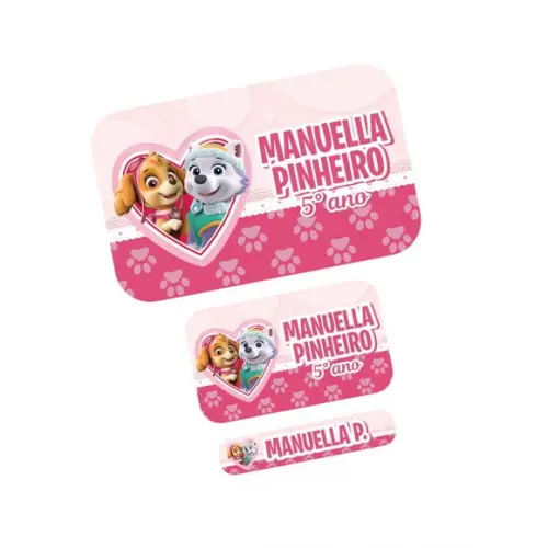 Etiqueta Escolar Patrulha Canina Menina