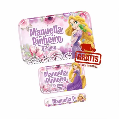 Etiqueta Escolar Rapunzel Frete Grátis