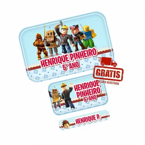 Etiqueta Escolar Roblox Frete Grátis