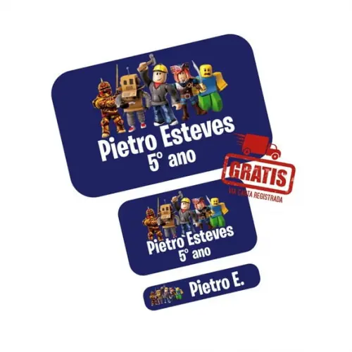 Etiqueta Escolar Roblox Frete Grátis