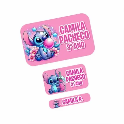 Etiqueta Escolar Stitch