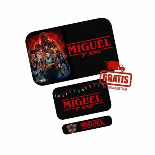 Etiqueta Escolar Stranger Things Frete Grátis