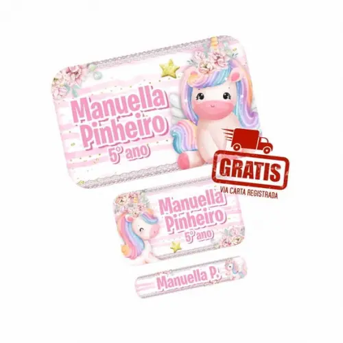 Etiqueta Escolar Unicórnio Frete Grátis