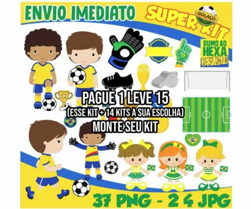 Kit Digital Copa do Mundo 2 + 14 Arquivos de Corte da Loja