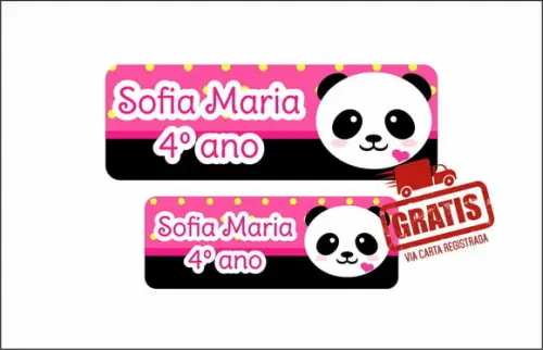 Kit DIGITAL Etiqueta Escolar Panda