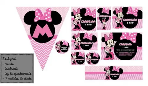 Kit Digital Minnie Rosa