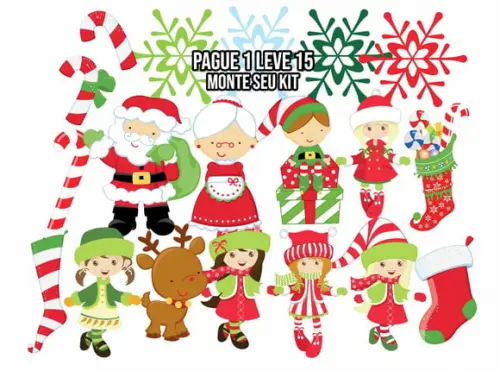 Kit Digital Natal Cute PNG +14 ARQUIVOS