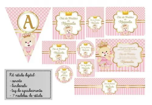 Kit Digital Ursinha Princesa