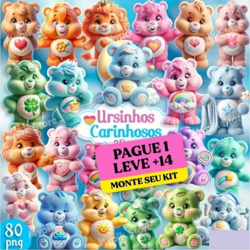 Kit Digital Ursinhos Carinhosos 3d