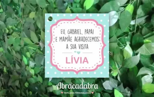 Tag de Agradecimento Maternidade Menina Digital