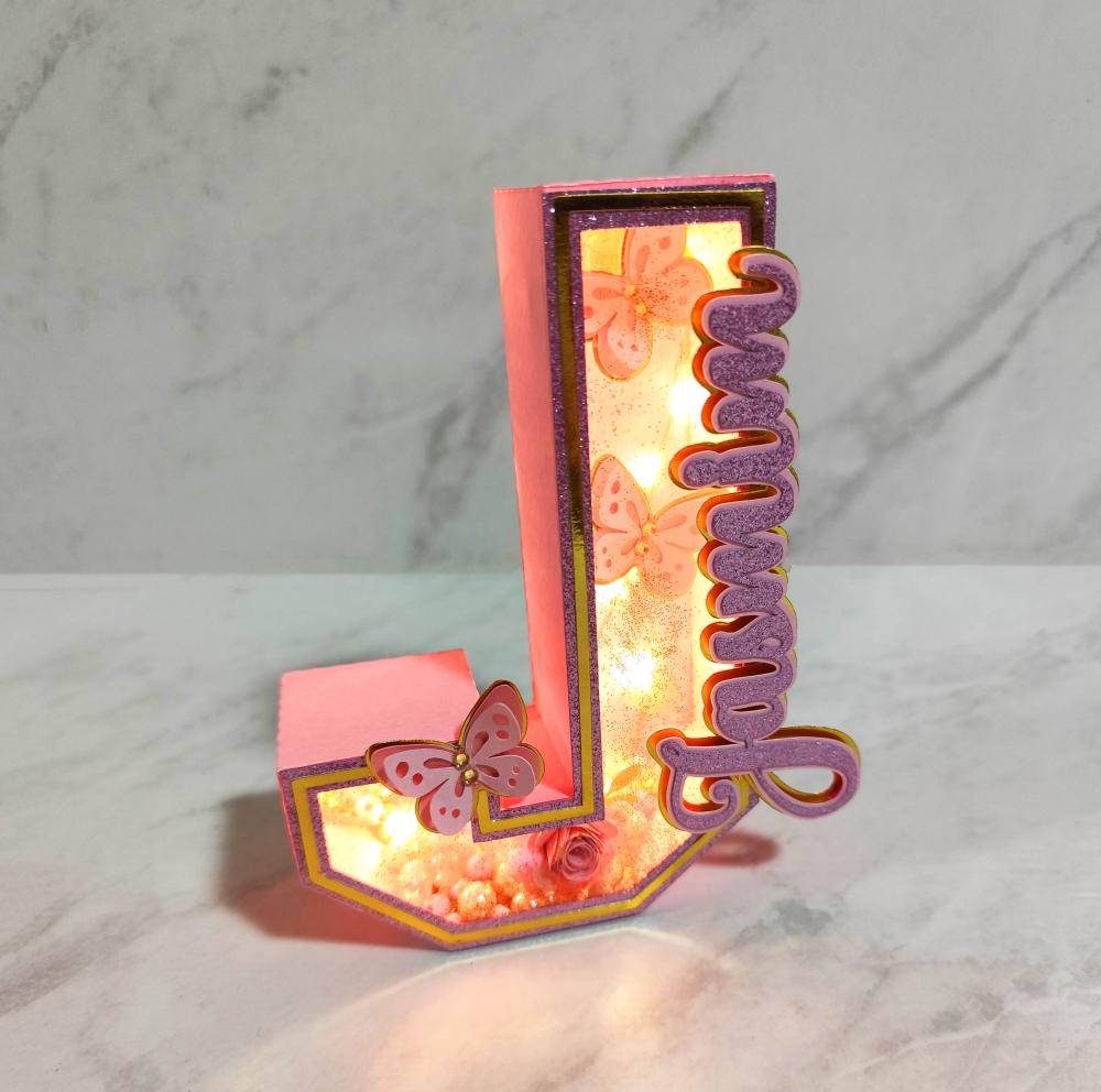 Letra/Número 3d acetato e led