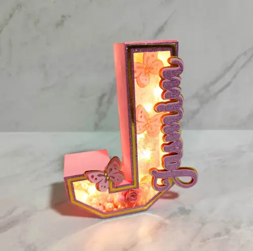 Letra/Número 3d acetato e led