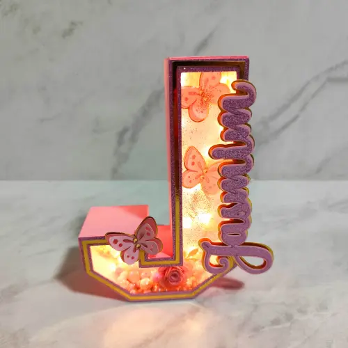 Letra/Número 3d acetato e led