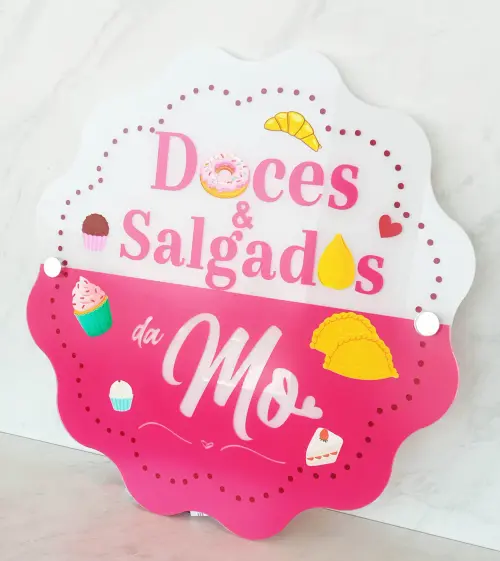 Placa em Acrílico Escalope com Led (40cm)