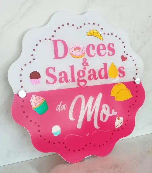 Placa em Acrílico Escalope com Led (40cm)