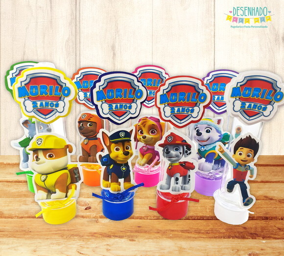 Tubete Patrulha Canina 3D com aplique duplo