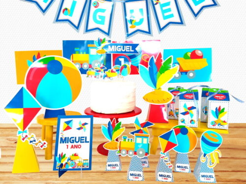 Kit festa Brinquedos Antigos - Só um bolinho
