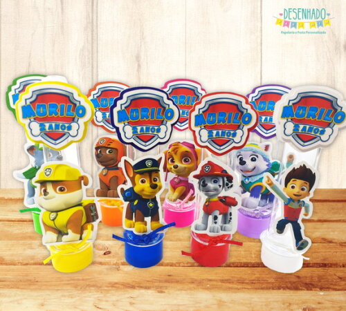 Tubete Patrulha Canina 3D com aplique duplo