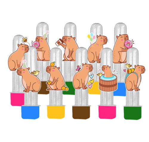 Tubetes Capivara - Kit com 10 Unid. Decoração Lembrancinha